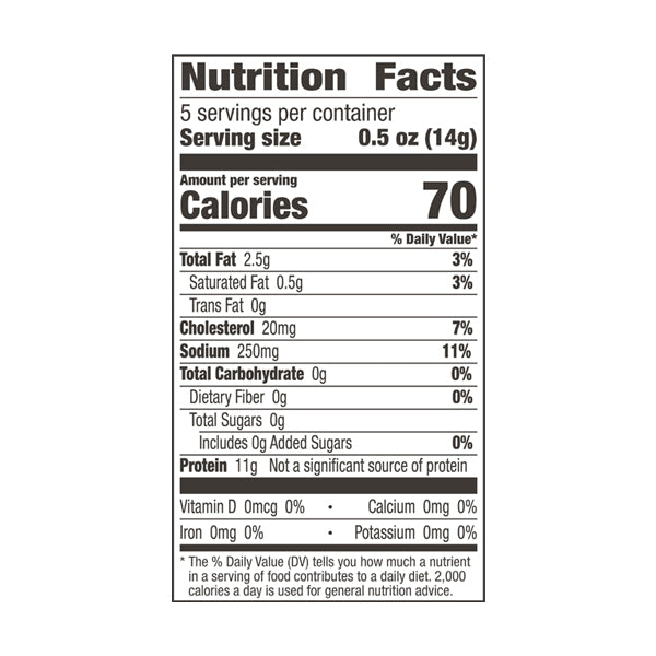 An image of this product's nutrition facts on a white background.