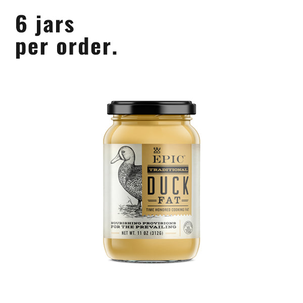 Single jar of EPIC's Traditional Duck Fat on a white background.